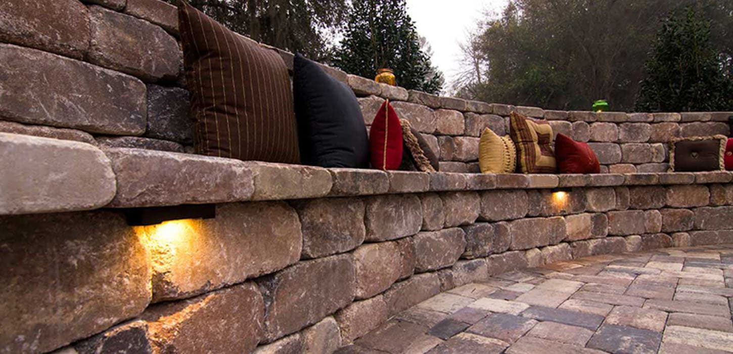 Retaining Wall with Seating Ideas for Sloped Yards in Denton County