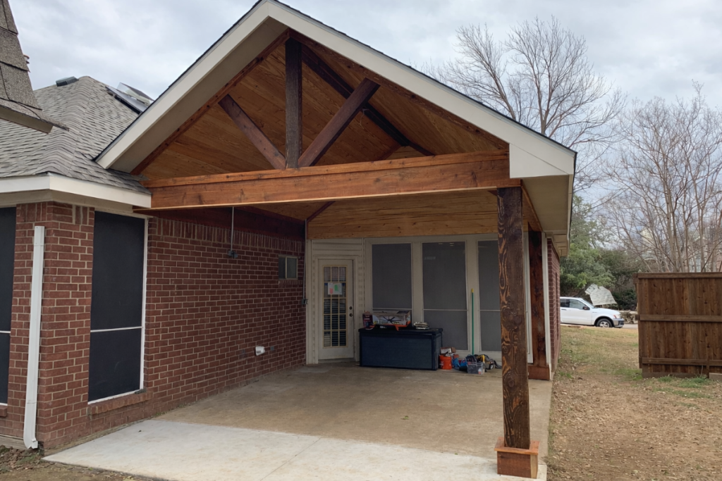 Outdoor Dreams Built with Expert Hardscaping in Fort Worth, TX - Holistic Patio wood patio cover installation